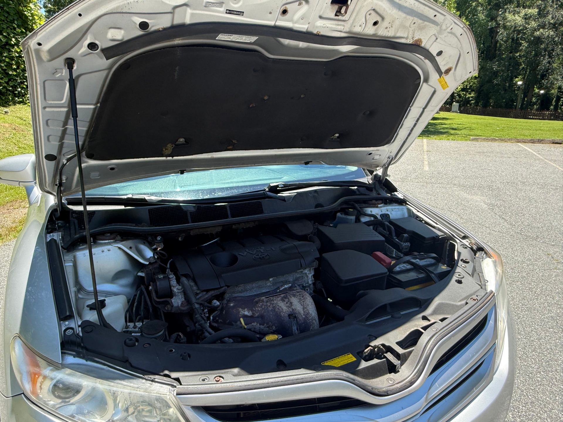 Engine bay angled view