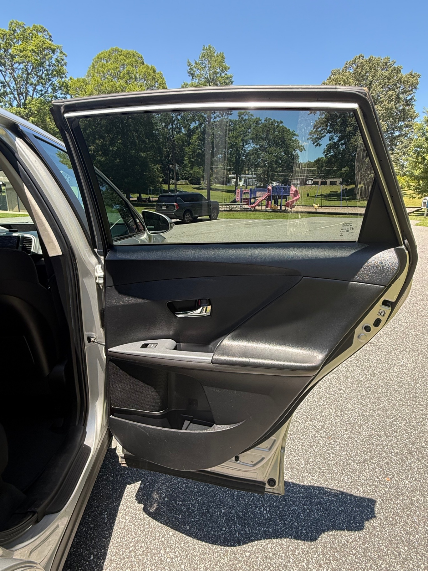 Rear passenger door open